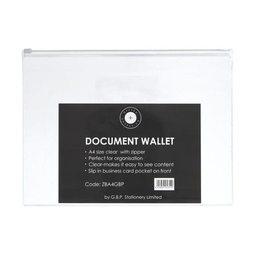 OSC Document Wallet A4 Zip Closure Pack of 5-Officecentre