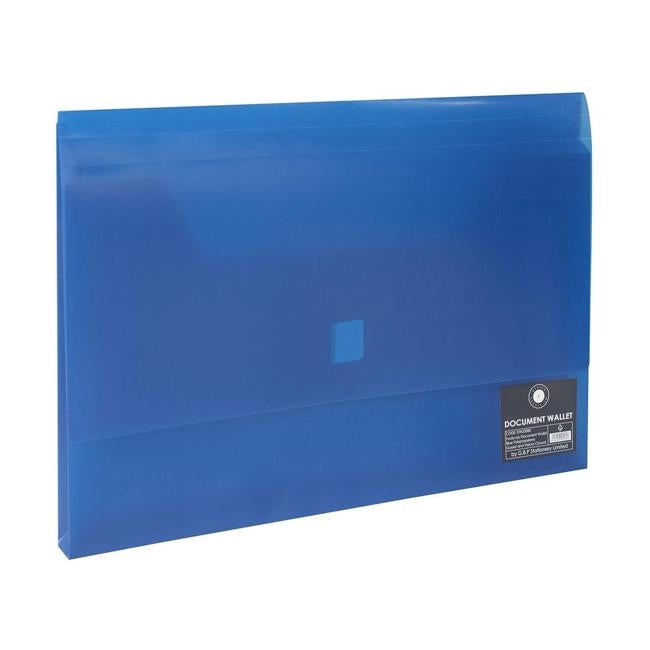 OSC Document Wallet FC Velcro Closure Blue-Officecentre