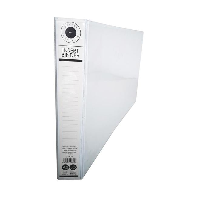 OSC Insert Binder A3 3D Landscape 38mm White-Officecentre
