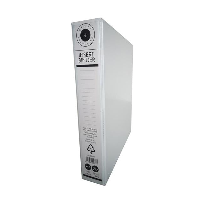OSC Insert Binder A4 2D 38mm White-Officecentre