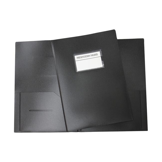 OSC Presentation Folder A4 with Name Holder Black-Officecentre
