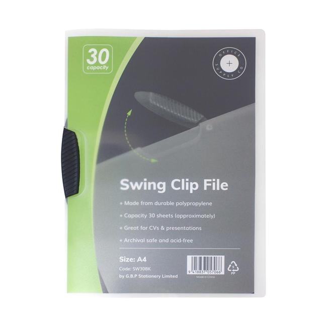 OSC Report Cover Swingclip A4 Black-Officecentre