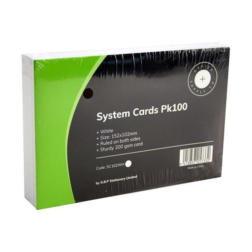 OSC System Cards 102 x 152mm White Pack 100-Officecentre