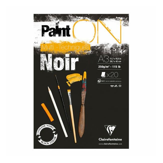 PaintON Pad Black A3 30sh-Officecentre