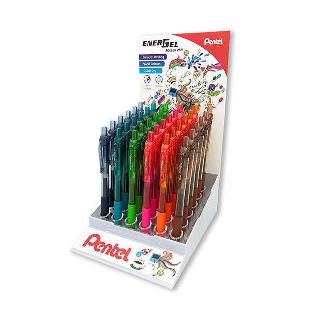 Pentel energel gel pen bln105 new colours 36/display-Officecentre