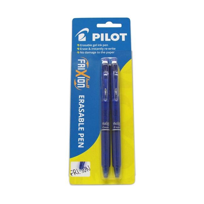 Pilot Frixion Clicker Erasable Fine Blue 2Pk-Officecentre