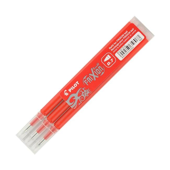 Pilot Frixion Erasable Fine Red Refill 3Pk (BLS-FR7-R-S3)-Officecentre