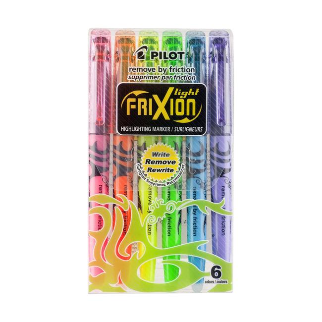 Pilot Frixion Light Erasable Highlighter Asstd. 6Pk (SW-FL-S6)-Officecentre