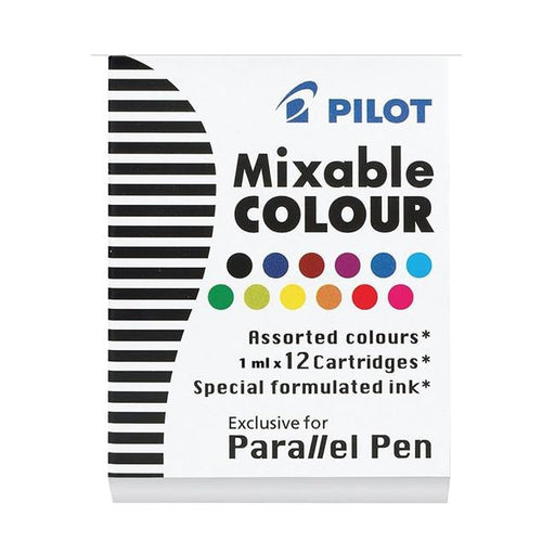 Pilot Parallel Pen Asstd. Colour Cartridge 12Pk (IC-P3-AST)-Officecentre
