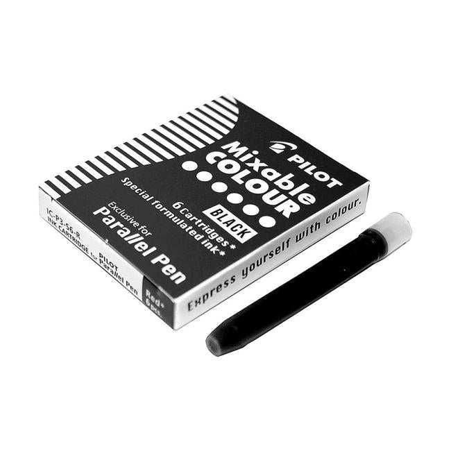Pilot Parallel Pen Black Cartridge 6Pk (IC-P3-S6-B)-Officecentre
