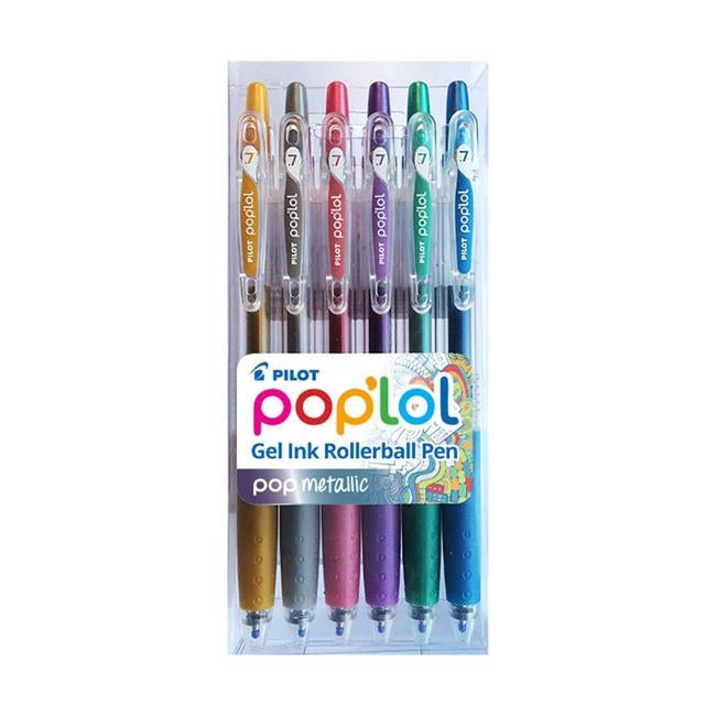 Pilot Pop'lol Gel Fine Asstd. Metallic 6Pk-Officecentre