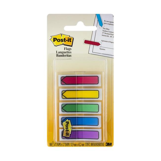 Post-it Arrow Flags 684-ARR1 12x43mm Primary Pack of 5-Officecentre