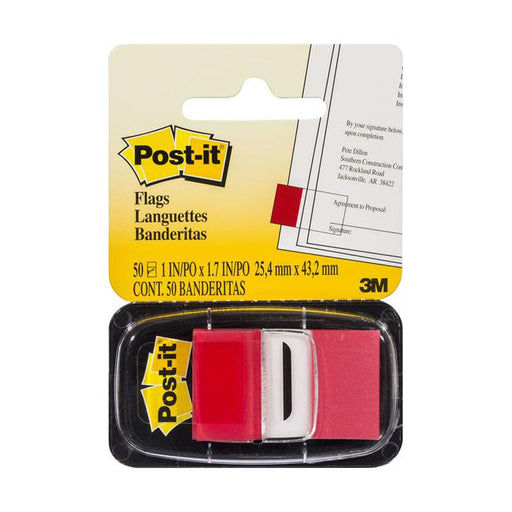 Post-it Flags 680-1 Singles Red 25x43mm Pkt/50-Officecentre