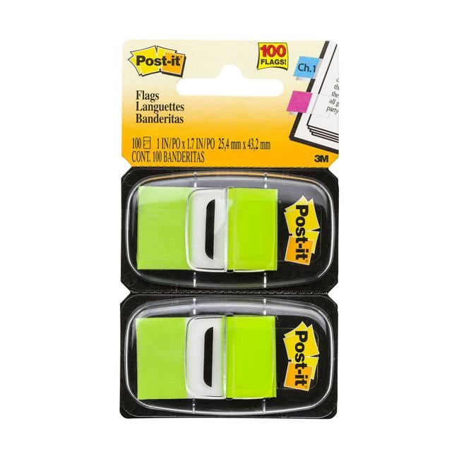 Post-it Flags 680-BG2 25x43mm Bright Green Pack of 2-Officecentre