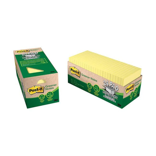 Post-it Greener Notes 654R-24CP-CY 76x76mm Yellow Cabinet Pack of 24-Officecentre