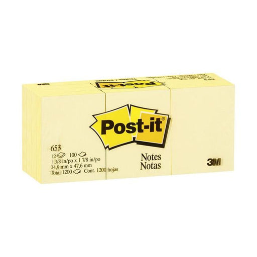 Post-it Notes 653-Y 35x48mm Yellow Pack of 12-Officecentre