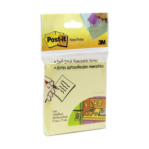 Post-it Notes Yellow 654-HBY 76x76mm Pad Hangsell-Officecentre