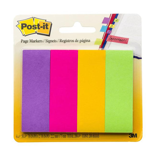 Post-it Page Markers 671-4AU 22x73mm Jaipur Pack of 4-Officecentre