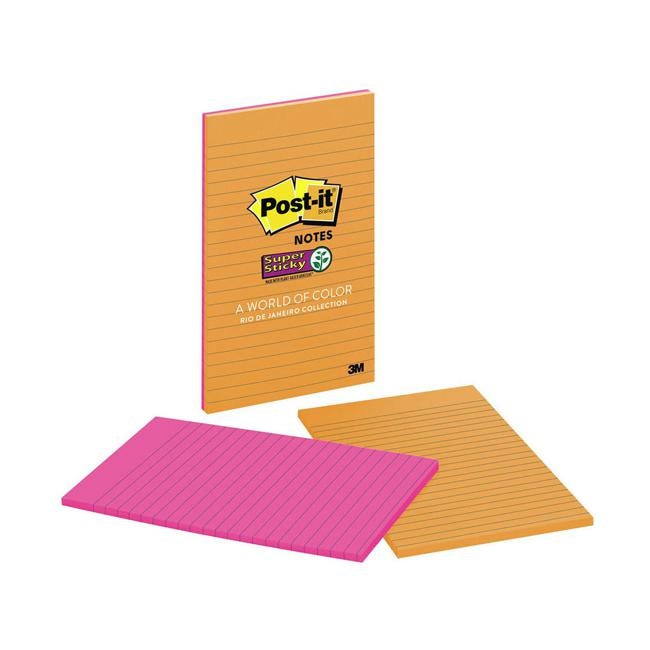 Post-it Super Sticky Lined Notes 5845-SS 127x203mm Rio Pack of 2-Officecentre