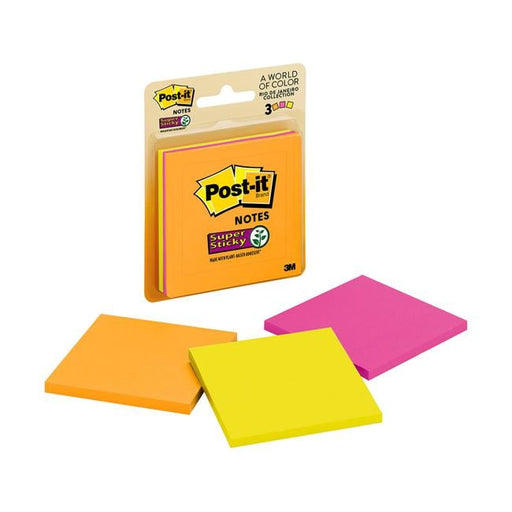 Post-it Super Sticky Notes 3321-SSAU 76x76mm Rio Pack of 3-Officecentre