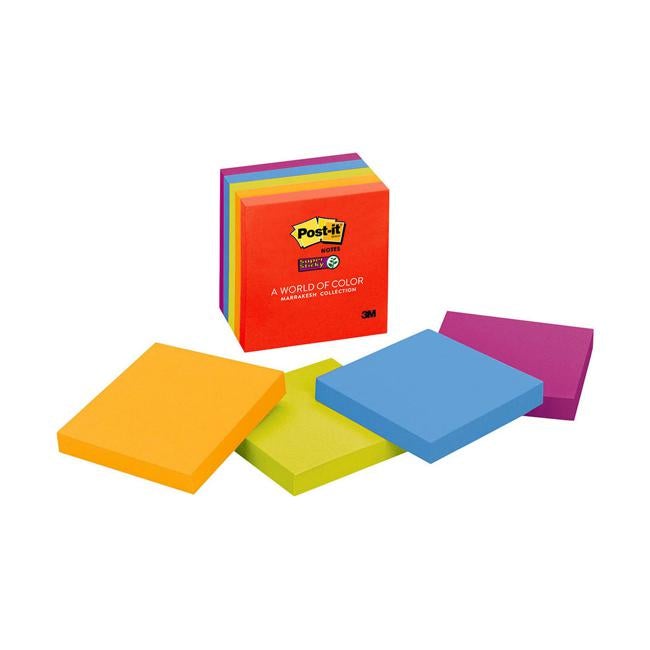 Post-it Super Sticky Notes 654-5SSAN 76x76mm Marrakesh Pack of 5-Officecentre