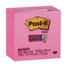 Post-it Super Sticky Notes 654-5SSNP 76x76mm Neon Pink Pack of 5-Officecentre