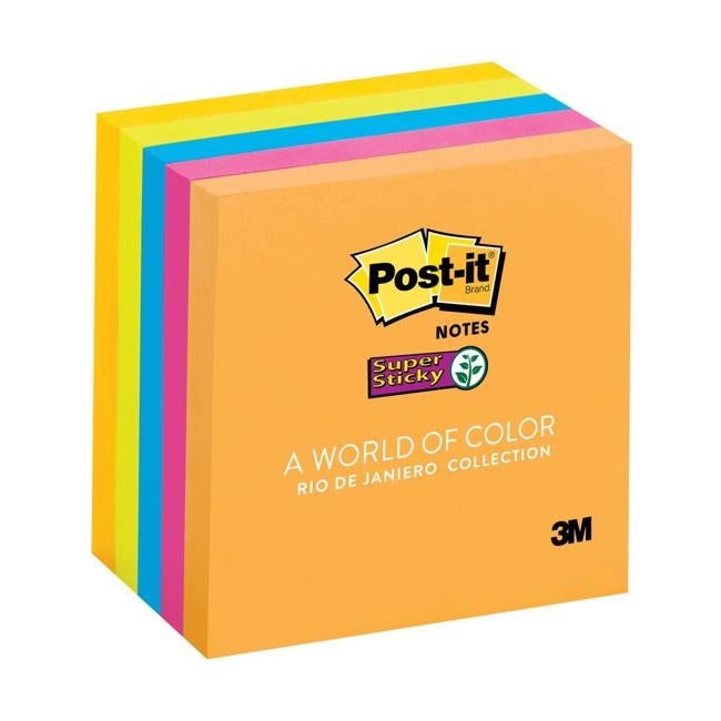 Post-it Super Sticky Notes 654-5SSUC 76x76mm Rio Pack of 5-Officecentre