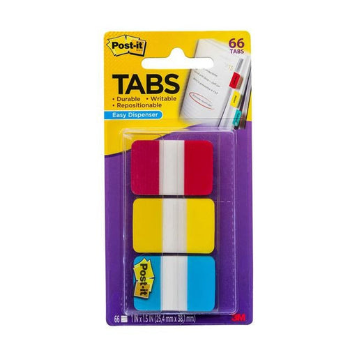 Post-it Tabs 686-RYB 25x38mm Primary Pack of 3-Officecentre