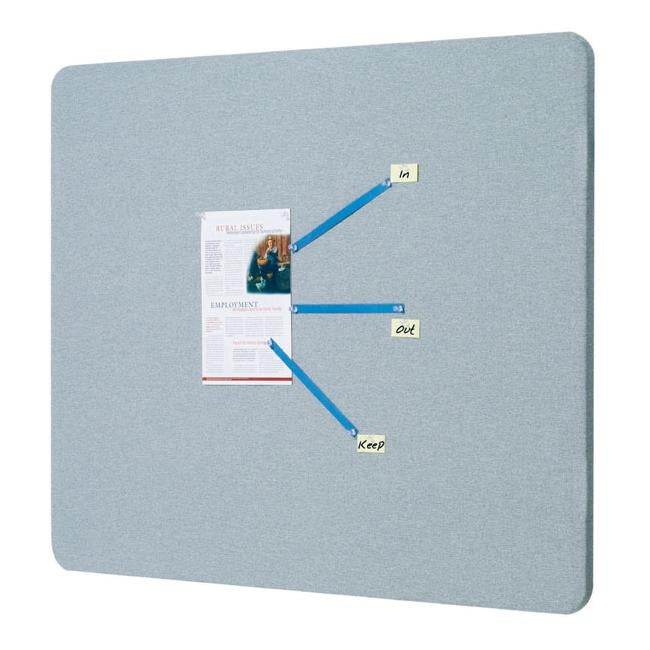Quartet bulletin board fabric oval 900x1200mm grey-Officecentre
