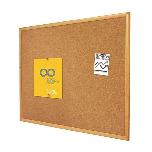 Quartet corkboard oak frame 900x1200mm-Officecentre