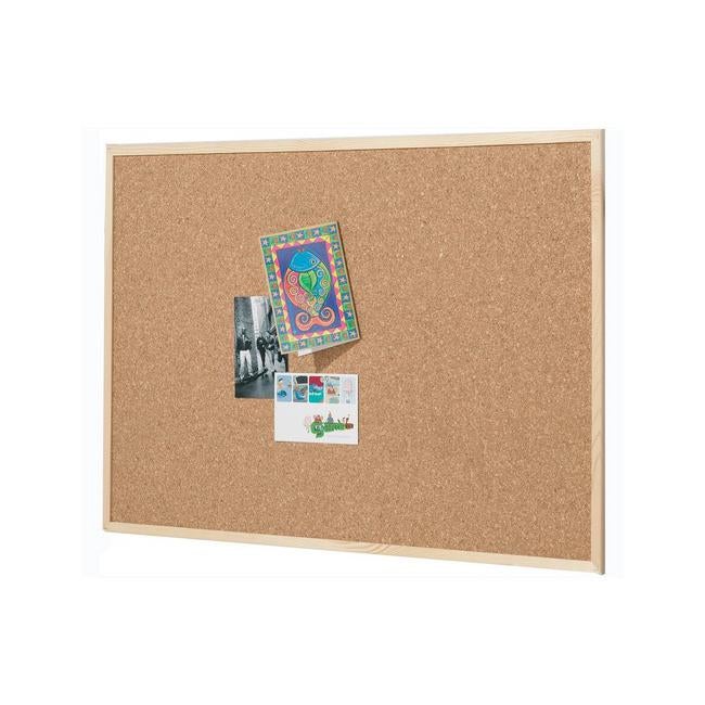 Quartet corkboard pine frame 450x600mm-Officecentre