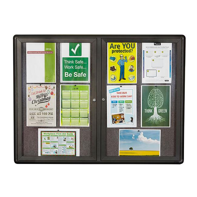 Quartet enclosed board fabric 900x1200mm 2 door-Officecentre