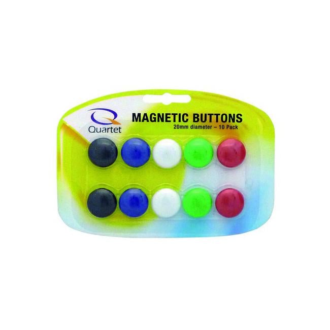 Quartet magnet buttons 20mm asst pk10-Officecentre