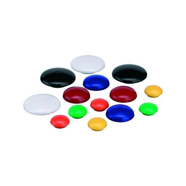 Quartet magnet buttons 30mm black pk10-Officecentre