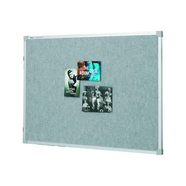 Quartet penrite bulletin board fabric 600x900mm silver-Officecentre