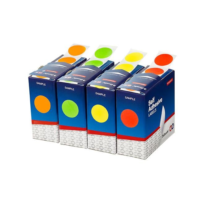 Quikstik label dispenser circle 24mm fluoro org 400 lab-Officecentre