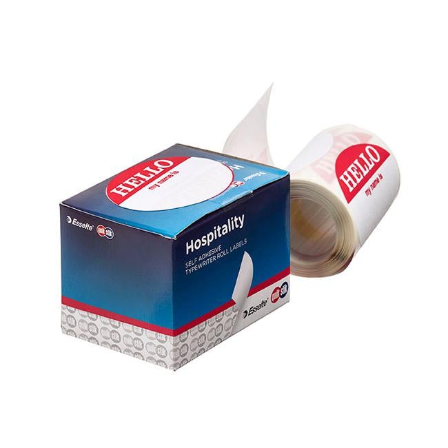 Quikstik label dispenser oval hello 100 labels-Officecentre