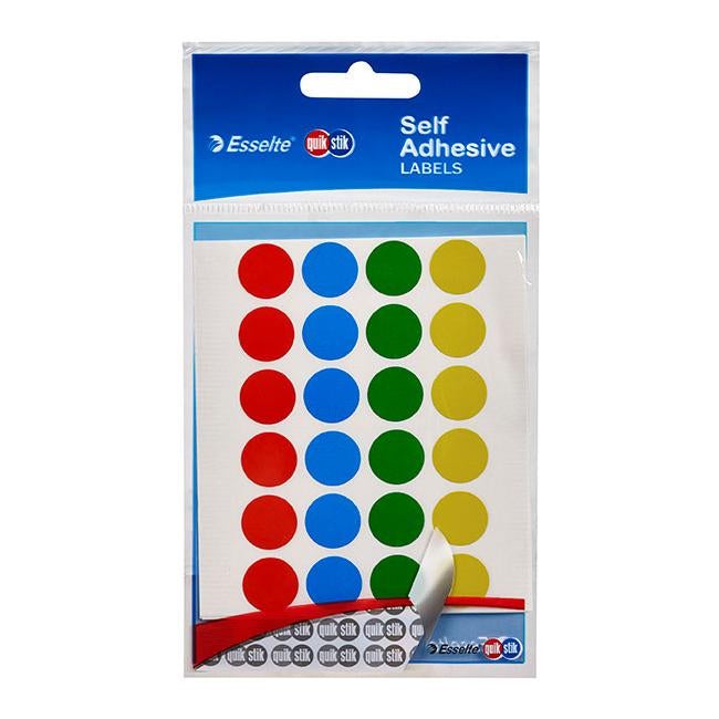 Quikstik labels hangsell circle 14mm assorted 112 label-Officecentre