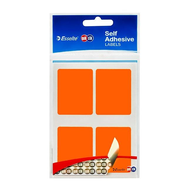 Quikstik labels hangsell rect 35x45mm fluoro orange 28 label-Officecentre