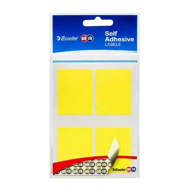 Quikstik labels hangsell rect 35x45mm fluoro yellow 28 label-Officecentre