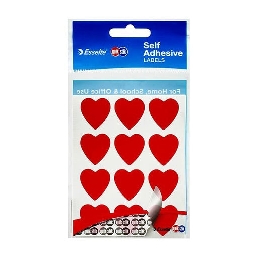 Quikstik labels hangsell red heart 48 labels-Officecentre