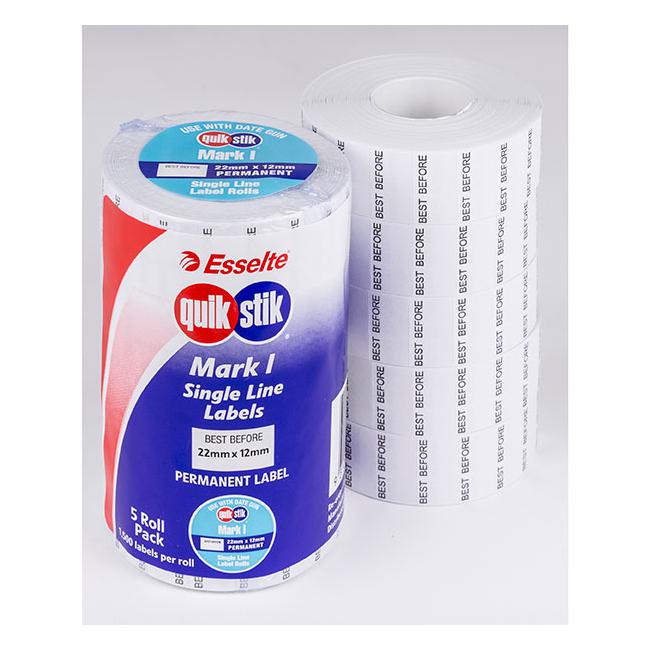 Quikstik mark i date gun labels best before perm 1500/lpr