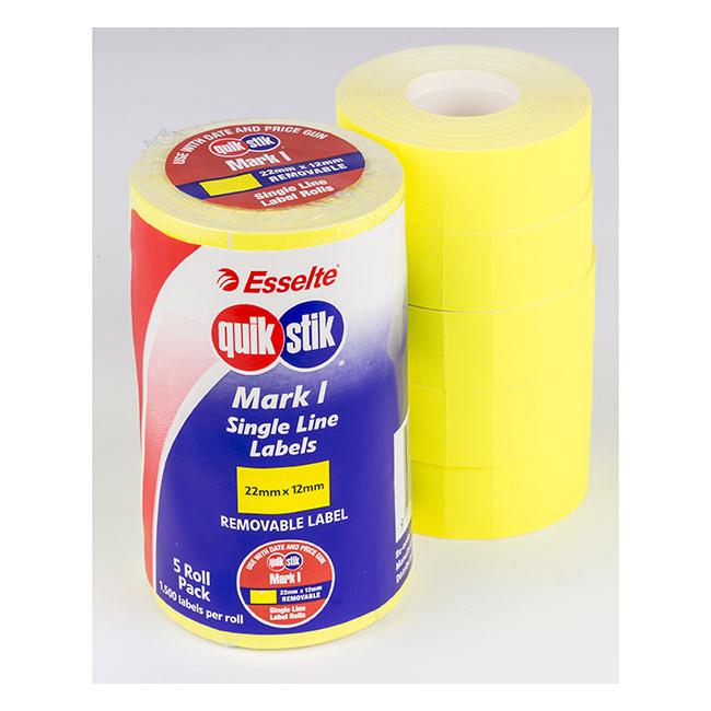 Quikstik price gun labels mark i fluoro yellow-Officecentre