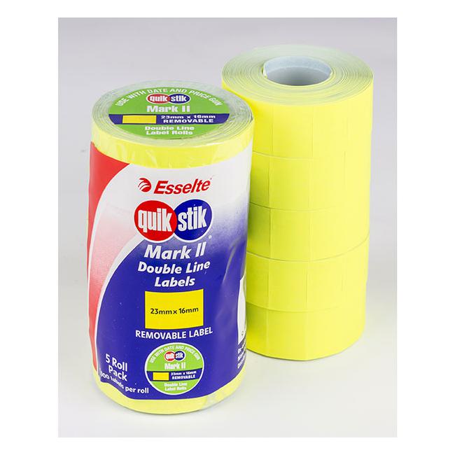 Quikstik price gun labels mark ii fluoro yellow-Officecentre
