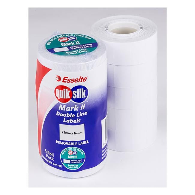 Quikstik price gun labels mark ii white removable-Officecentre