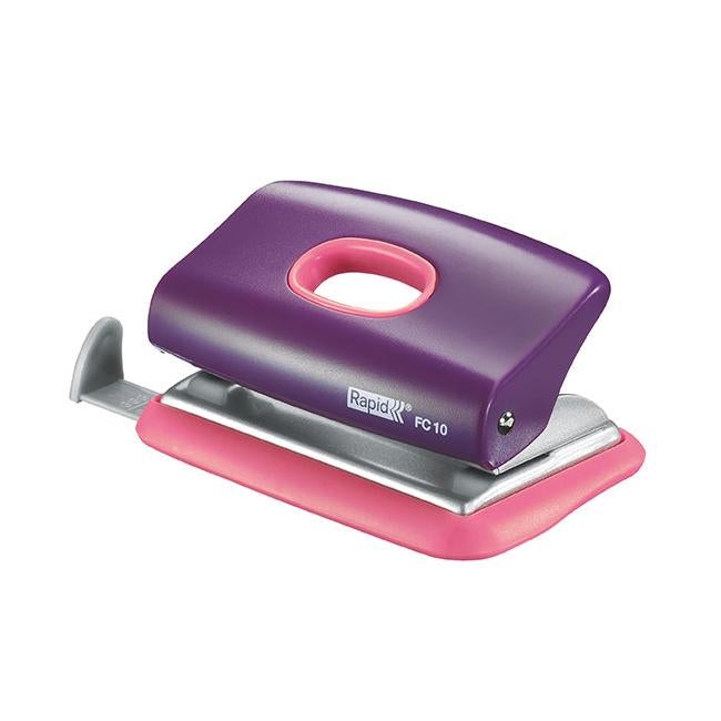 Rapid punch 2h 10 sheet fc10 purple/aprico-Officecentre