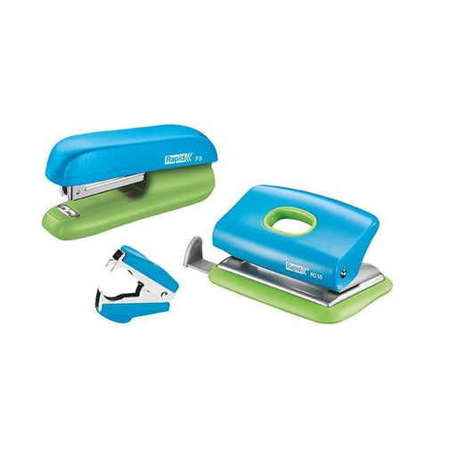 Rapid stapler mini f5 blue/green v/pk-Officecentre