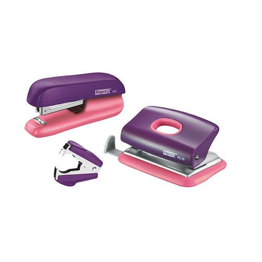 Rapid stapler mini f5 purple/apricot v/pk-Officecentre
