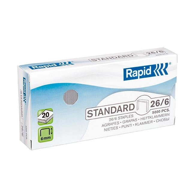 Rapid staples 26/6mm bx5000-Officecentre