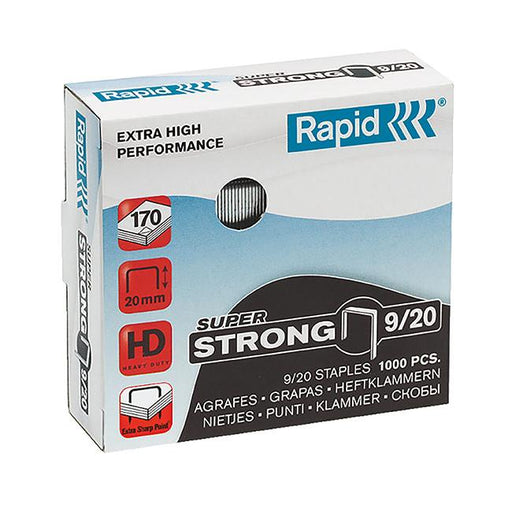 Rapid staples 9/20mm bx1000 s/strong-Officecentre